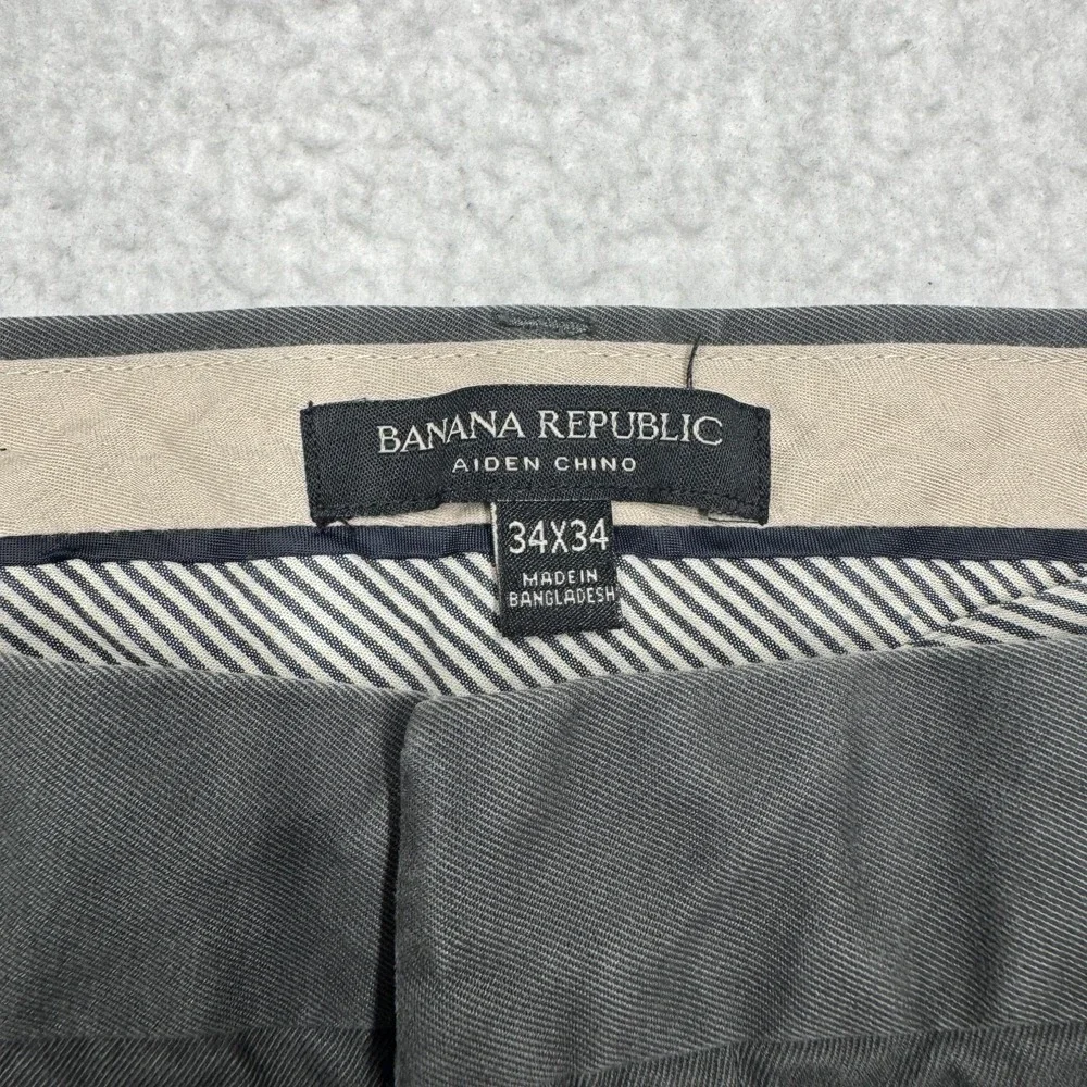 Banana Republic Aiden Chino Casual Pants Gray Men's Size 34x34